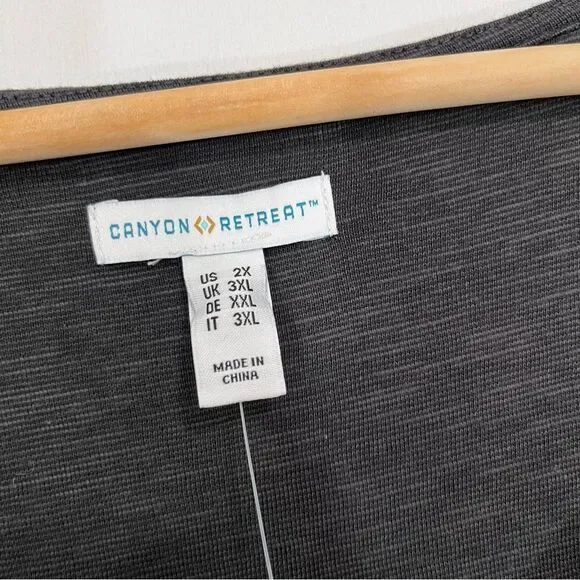 Canyon Retreat Regular Easy Midi Boot Dress Denim & Co Gray 2X - Picture 7 of 9